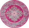 5' Fuchsia Round Power Loom Area Rug