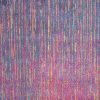 5' X 7' Blue And Pink Abstract Power Loom Area Rug