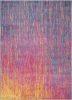 5' X 7' Blue And Pink Abstract Power Loom Area Rug