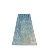 10' Ivory And Blue Abstract Power Loom Runner Rug