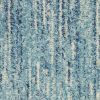 4' X 6' Blue and Ivory Abstract Stripes Power Loom Area Rug