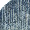5' Blue and Ivory Abstract Power Loom Round Rug