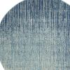 5' Blue and Ivory Abstract Power Loom Round Rug