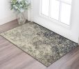 2' X 3' Gray And Ivory Abstract Power Loom Area Rug