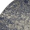 5' Gray And Ivory Round Abstract Power Loom Area Rug