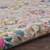 5' X 7' Gray and Pink Floral Power Loom Distressed Area Rug