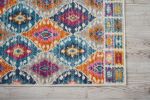 2' X 3' Blue And Pink Ogee Power Loom Area Rug