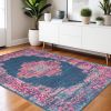 4' X 6' Blue Power Loom Area Rug