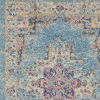 10' Light Blue Southwestern Power Loom Runner Rug