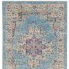 10' Light Blue Southwestern Power Loom Runner Rug