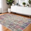 4' X 6' Pink And Ivory Abstract Power Loom Area Rug