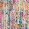 4' X 6' Pink And Ivory Abstract Power Loom Area Rug