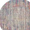 4' Pink And Ivory Round Abstract Power Loom Area Rug