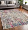 5' X 7' Pink And Ivory Abstract Power Loom Area Rug