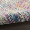5' Pink And Ivory Round Abstract Power Loom Area Rug
