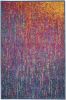 2' X 3' Blue And Pink Abstract Power Loom Area Rug