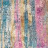 5' X 7' Pink And Blue Abstract Power Loom Area Rug
