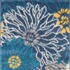 2' X 3' Blue Floral Power Loom Area Rug