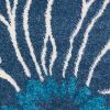 4' X 6' Blue Floral Power Loom Area Rug