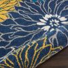 5' X 7' Blue Floral Power Loom Area Rug