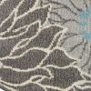 5' Blue And Gray Round Floral Power Loom Area Rug