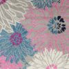 10' Gray Floral Dhurrie Runner Rug