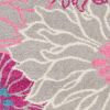 4' X 6' Gray Floral Dhurrie Area Rug