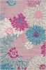4' X 6' Gray Floral Dhurrie Area Rug