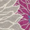 4' Gray Round Floral Dhurrie Area Rug