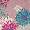 5' X 7' Gray Floral Dhurrie Area Rug