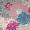5' X 7' Gray Floral Dhurrie Area Rug
