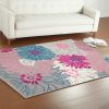 5' X 7' Gray Floral Dhurrie Area Rug
