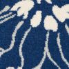 2' X 3' Blue And Ivory Floral Power Loom Area Rug