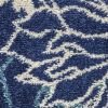 2' X 3' Blue And Ivory Floral Power Loom Area Rug
