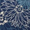 4' X 6' Blue And Ivory Floral Power Loom Area Rug