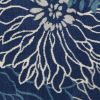 5' X 7' Blue And Ivory Floral Power Loom Area Rug