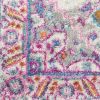 10' Pink And Gray Power Loom Runner Rug
