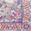 10' Pink And Gray Power Loom Runner Rug