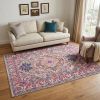 5' X 7' Pink And Gray Power Loom Area Rug