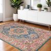 4' X 6' Teal Blue Power Loom Area Rug