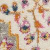 7' X 10' Pink And Gray Geometric Dhurrie Area Rug