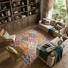 8' X 10' Pink And Gray Geometric Dhurrie Area Rug