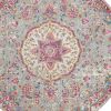 4' Pink And Gray Round Power Loom Area Rug
