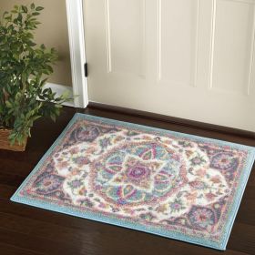 2' X 3' Pink And Green Dhurrie Area Rug