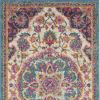 8' Pink And Green Dhurrie Runner Rug
