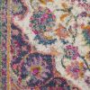 8' Pink And Green Dhurrie Runner Rug