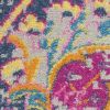 5' X 7' Pink And Green Dhurrie Area Rug