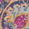 5' X 7' Pink And Green Dhurrie Area Rug