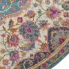 5' Pink And Green Round Dhurrie Area Rug