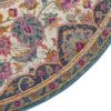 5' Pink And Green Round Dhurrie Area Rug